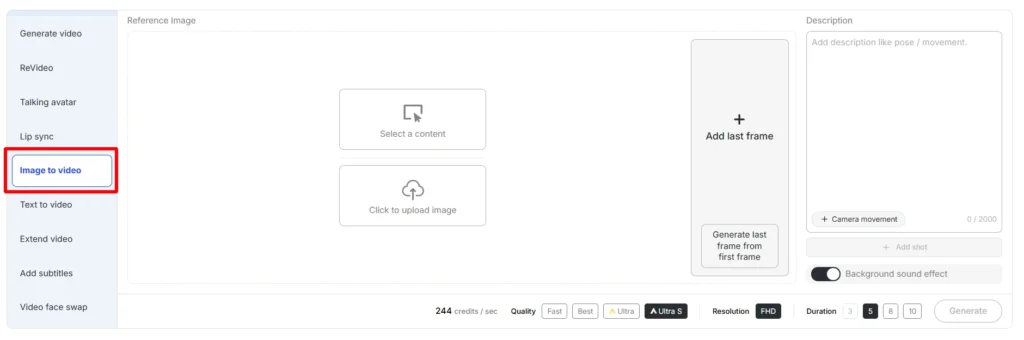 APOB AI Image-to-Video features