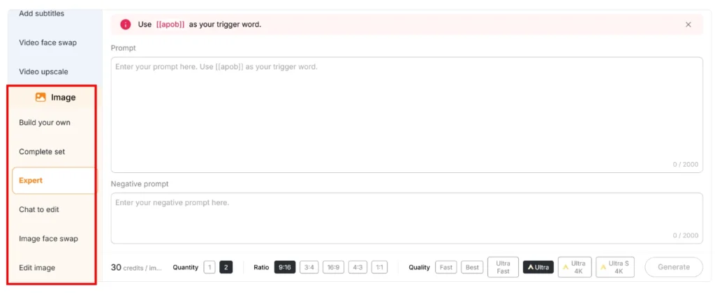 APOB Multi-Mode Image Generation Features