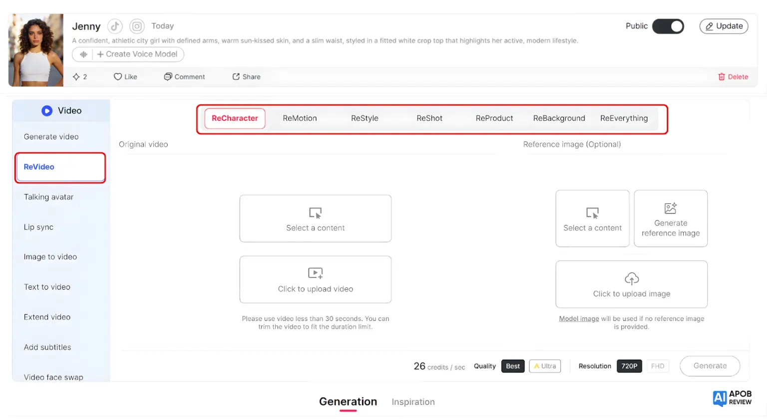 APOB Re-Video feature