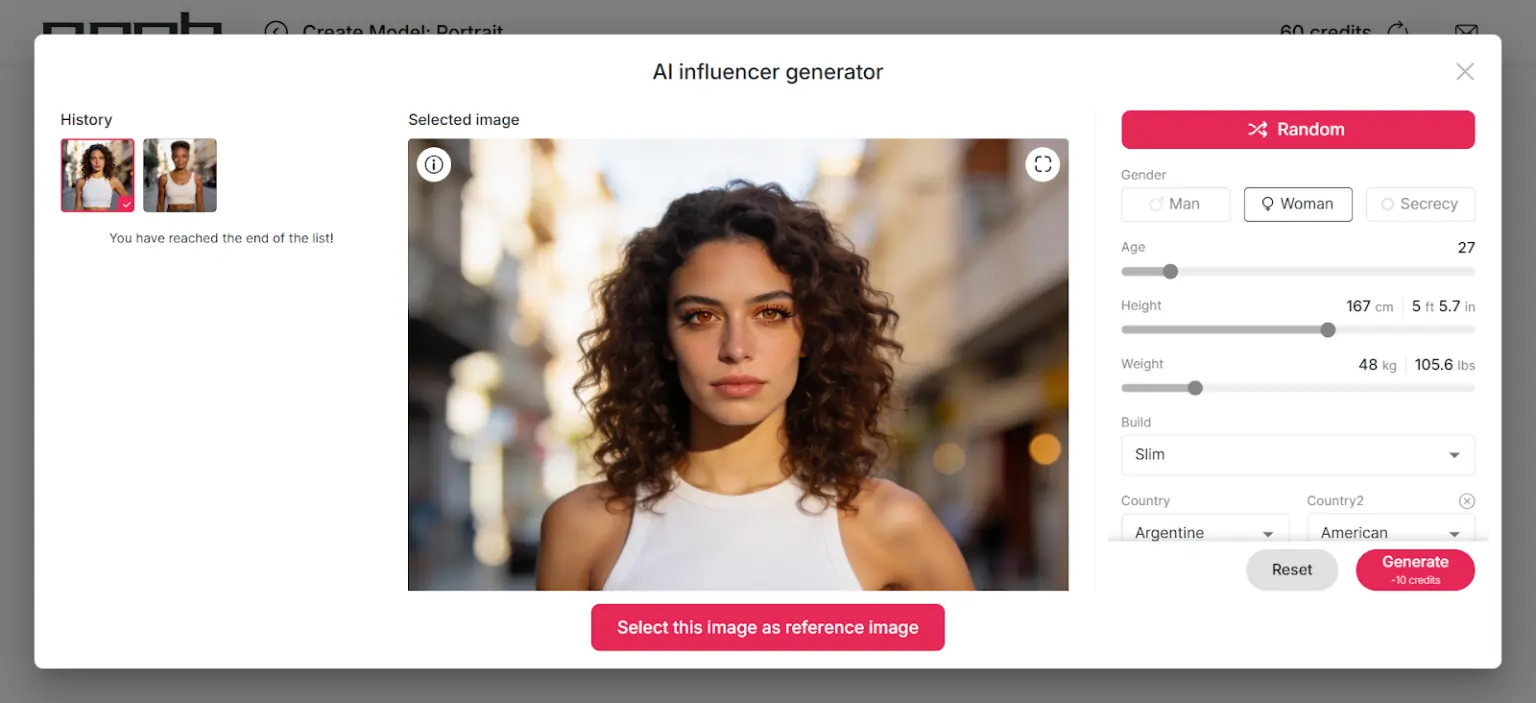 AI Influencer generated with APOB AI